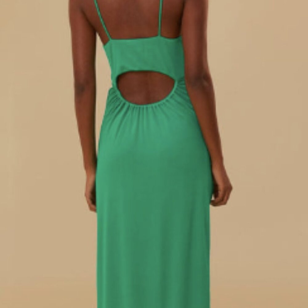 Farm Rio Green Cut Out Sleeveless Midi Dress - Picture 4 of 6